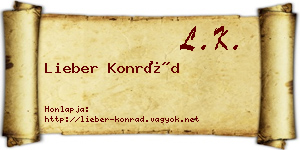 Lieber Konrád névjegykártya